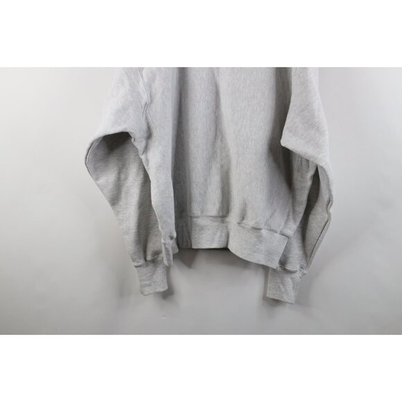 Vtg 90s Champion Reverse Weave Mens Large OMG Roofing Crewneck Sweatshirt Gray - Picture 12 of 12